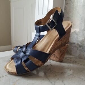 BOC Melodie Women's  Wedges - Navy and Tan
